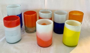 lot 25 image: Art GlassHand Blown Tumblers