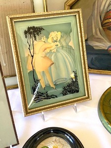 lot 35 image: Vintage Framed Prints and Embroidered Art