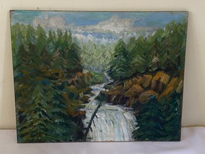 lot 56 image: Unframed Oil on Canvas Scenic Painting