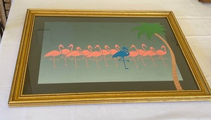 lot 79 image: Flamingo Art Deco Print