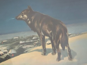 lot 103 image: Vintage Framed Lone Wolf Print
