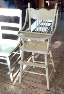 lot 111 image: Vintage Painted Chair and High Chair