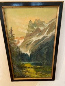 lot 147 image: Framed Vintage Oil Painting