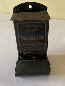 lot 168 image: Coffee Grinder, Match Holders and Wall Hanging wPrayer