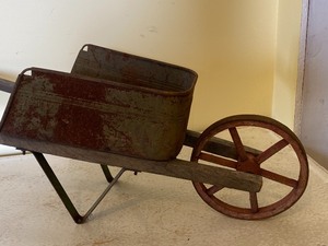 lot 185 image: Childs Primitive Wheelbarrow