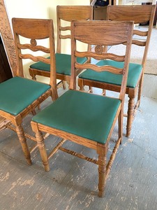 lot 182 image: Four 1920s Oak Kitchen Chairs