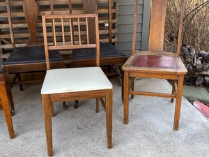 lot 203 image: Five Assorted Vintage Chairs