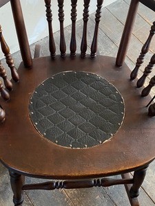 lot 225 image: Pressed Back Birch Rocker with Round Black Seat