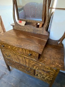 lot 223 image: Grained Hotel Commode with Beveled Mirror