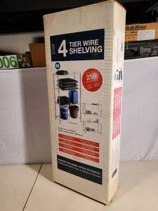 lot 284 image: New in Box 4 Tier Wire Shelving Unit