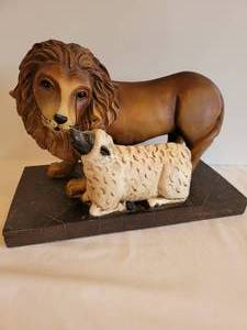 lot 302 image: Animal & Child Figure Grouping