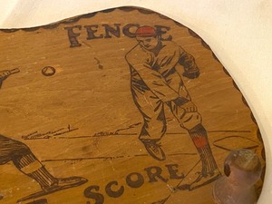 lot 389 image: Vintage Wooden Baseball Tie HolderRack  -RARE