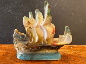 lot 349 image: Chalkware Ship Figure