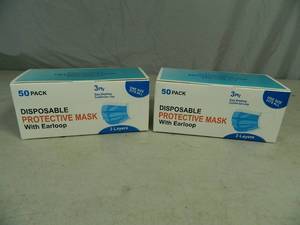 lot 12 image: 2 New Boxes of 3 Ply Masks