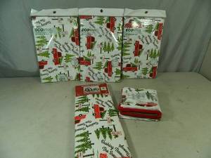 lot 66 image: New Vintage Red Truck Design Christmas Items