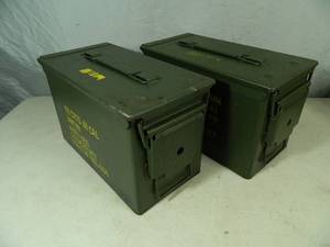 lot 74 image: Pair of 50 Cal. US Military Ammo Cans