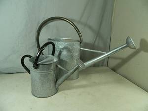lot 84 image: 2 New Metal Watering Cans