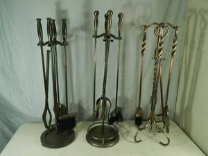 lot 95 image: 3 New Fireplace Tool Sets