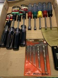 lot 10 image: Craftsman Nutdriver Set, Drill Bit Set, More