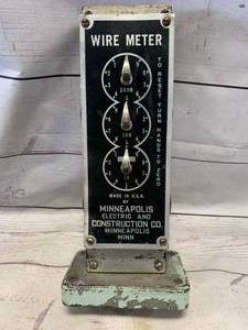 lot 16 image: Vintage Minneapolis Electric & Construction Wire Meter Steampunk 1930s