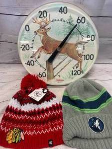 lot 28 image: Rare Vintage Sunbeam Buck Thermometer & Hats