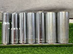 lot 34 image: 7pc Deep Well SAE Socket Set