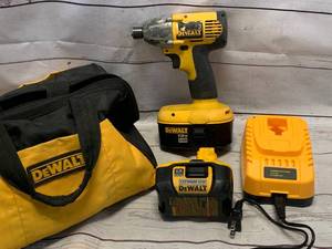 lot 58 image: Dewalt DW056 Impact Driver, Two Batteries, Charger, Bag