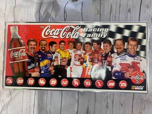 lot 95 image: Metal Framed Coca Cola Racing 14 X 29