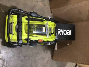 lot 15 image: Ryobi 20 in. 40-Volt Brushless Lithium-Ion Cordless Battery Walk Behind Push Lawn Mower 6.0 Ah BatteryCharger Included not used see pictures