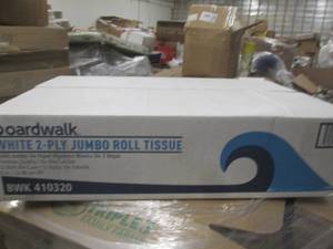 lot 26 image: case of boardwalk white 2-ply jumbo...