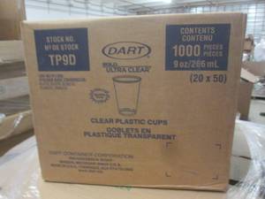 lot 43 image: dart ultra clear 9 oz cups 1 case ...