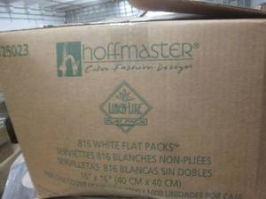 lot 245 image: case of hoffmaster 816 white flat p...