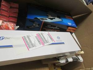 lot 347 image: box with copy paper , big stapler a...