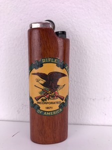 lot 17 image: Vintage - National Rifle Association - Wooden Lighter Case
