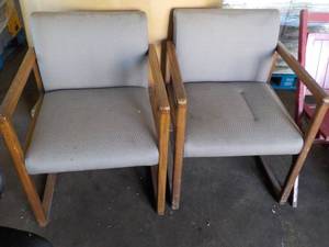 lot 12 image: 2 Sitting Room Chairs and 3 Wood Co...