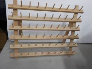 lot 68 image: Wood Sewing Thread Holder...
