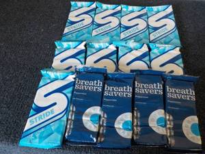 lot 93 image: Peppermint Breath savers and Stride...