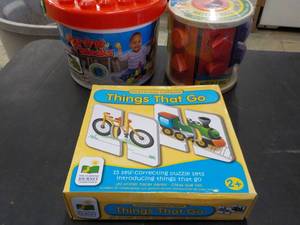 lot 145 image: Bucket of Blocks, Match and Roll, T...