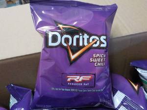 lot 205 image: Case of 72 - 1 oz Bags Doritos Spic...