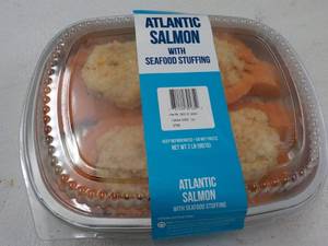 lot 219 image: 2 lb. pkg Frozen Atlantic Salmon wi...