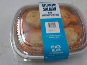 lot 220 image: 2 lb. pkg Frozen Atlantic Salmon wi...
