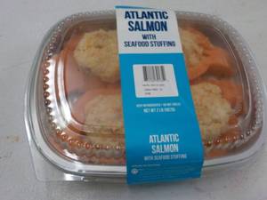 lot 221 image: 2 lb. pkg Frozen Atlantic Salmon wi...