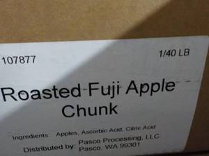 lot 240 image: 40 lb. Box Frozen Roasted Fuji Appl...