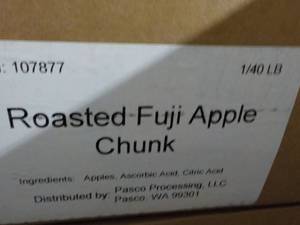 lot 241 image: 40 lb. Box Frozen Roasted Fuji Appl...