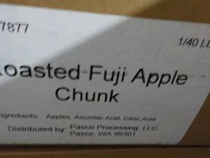 lot 242 image: 40 lb. Box Frozen Roasted Fuji Appl...