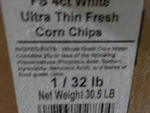 lot 245 image: Box of Frozen 32 lb. White Corn Chi...