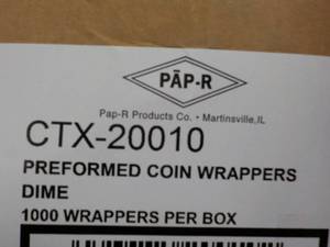 lot 316 image: Case of 1000 Preformed Dime Coin Wr...