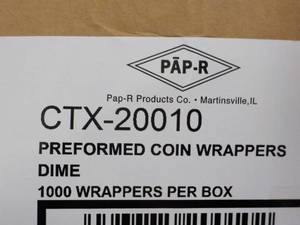 lot 317 image: Case of 1000 Preformed Dime Coin Wr...