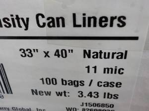 lot 340 image: Case of 100 High Density Can Liners...