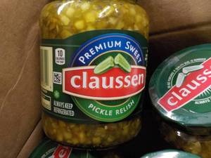 lot 387 image: Case of 12 Claussen 10 oz Jars Swee...